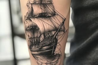 create a tattoo design for leg sleeve