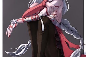 draw anime character art for vtuber, pfp and oc