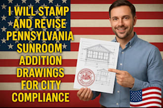 stamp and revise pennsylvania sunroom addition drawings for city compliance