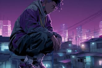 draw cyberpunk, lofi or streetwear anime illustrations