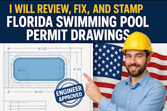 review, fix, and stamp florida swimming pool permit drawings