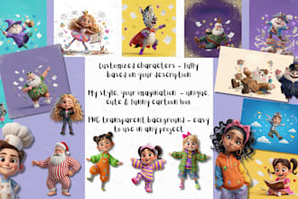 create funny ai cartoon characters in my unique style