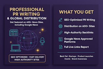 write your PR, media distribution, press releases, public relations