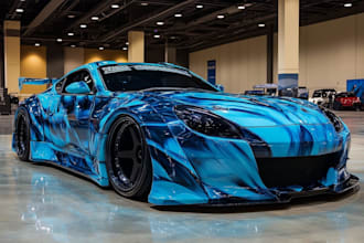 draw clean and professional car wrap, vehicle wrap design