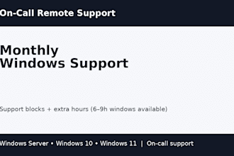 monthly oncall remote windows support for servers and pcs
