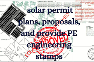 do solar permit plan, proposals, and energy calculation with reports and pe