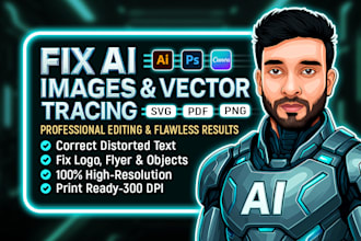 fix ai images, vector tracing, redesign any graphic design