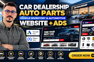 build car dealership auto parts vehicle inventory and automotive website with ad