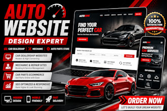 design auto parts website automated car dealership website car rental website