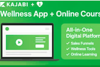 create wellness app and online course website with kajabi or thinkific