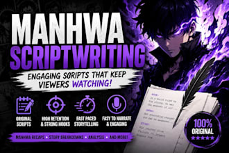 write original and immersive manhwa or comic scripts for your project