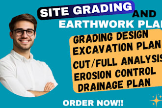 design site plan and grading plan civil 3d, structural analysis earthwork