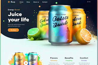 design juice shopify store soft drink store beverage store energy drinks website