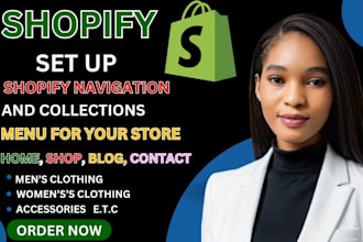 set up shopify navigation and collections menu for your store