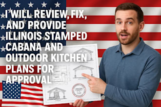 provide illinois stamped cabana and outdoor kitchen plans for approval