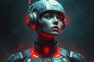 design stunning sci fi portrait art