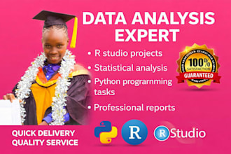 do r programming, rstudio, python, and data analysis tasks