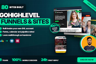 build your gohighlevel website, funnel or landing page