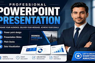 create marketing reports, pitch deck, powerpoint design, and google slides
