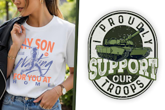 do vintage t shirt design or custom graphic tee and clothing graphic design