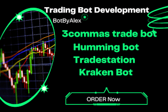 develop 3commas humming bot, kraken bot, tradestation easylanguage programming