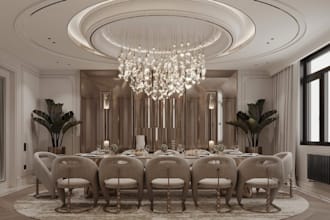 do realistic 3d interior design rendering living room dinning space walkthrough