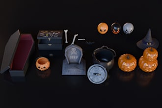 create model and texture 3d game props or asset for game
