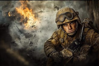 draw military themed illustrations