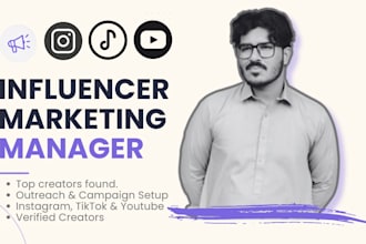 research, outreach and manage influencer marketing campaign for brands