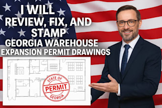review, prepare and  stamp georgia warehouse expansion permit drawings