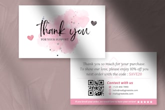 design modern business card, insert card, and thank you card
