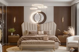 create pragmatic and amazing interior design bedroom design 3d rendering