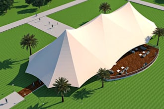 relayout outdoor event venue exhibition tent,parking area,vip lounge,cgi render