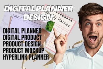 create digital product, digital planner, hyperlinked planner, product mockup
