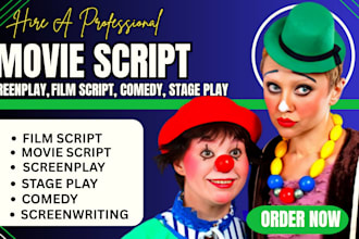 write movie script, comedy script screenplay short film script humor funny jokes