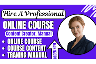 create online course content course curriculum training manual coaching program