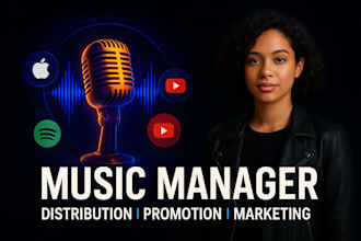 music manager, fix issue and distribute, market and promote your music