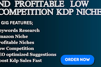 find profitable low competition KDP niches  keywords research amazon niche