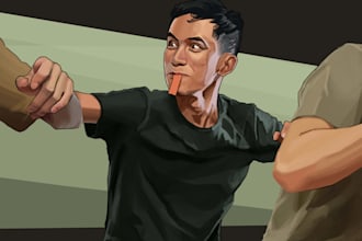 illustrate gta 5 style portraits without ai