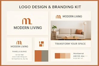 design a professional logo, full branding kit, and social media kit