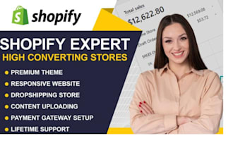 set up shopify store and set up shopify dropshipping store
