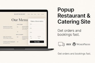 build a high converting wix or wordpress popup restaurant and catering site