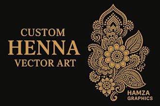 design custom henna vector art and mandala patterns design
