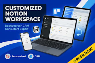customized notion dashboard, notion workspace, notion consultant expert CRM