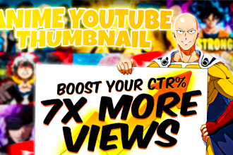 design professional anime youtube thumbnails