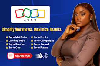 setup your zoho CRM, zoho creator, zoho campaigns, zoho form and zoho books