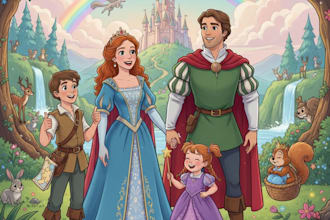 design a professional disney family portrait art