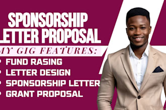 write sponsorship letter, proposal pitch deck design powerpoint sponsorship deck