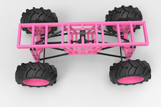 design 3d truck or car,mechanical frame,automotive design,cad for print,step 3mf