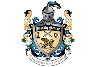 design quirky heraldic family crest and coat of arms logo